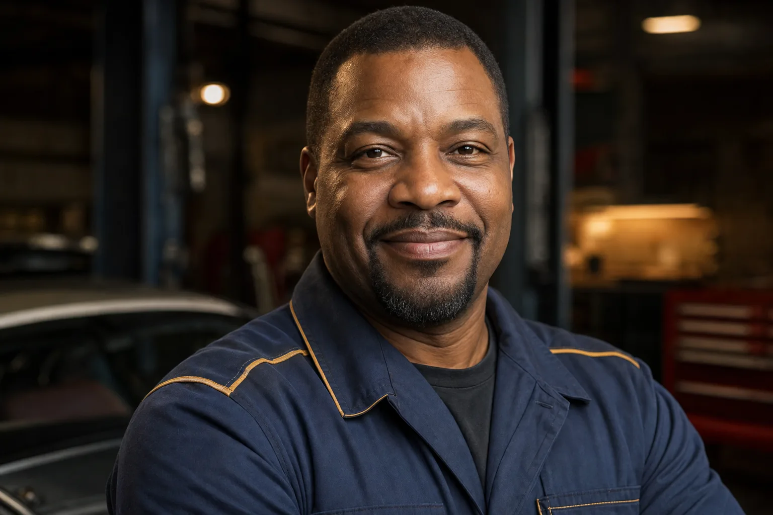 Marcus Whitfield, Master Technician portrait, 400x400 pixels